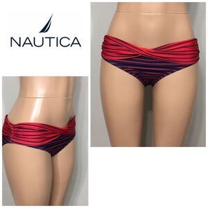 NAUTICA. Fold over twist front bikini bottoms.